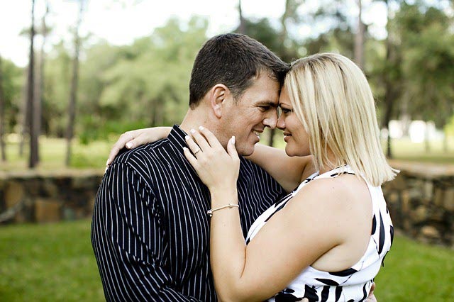 couple with engagement ring